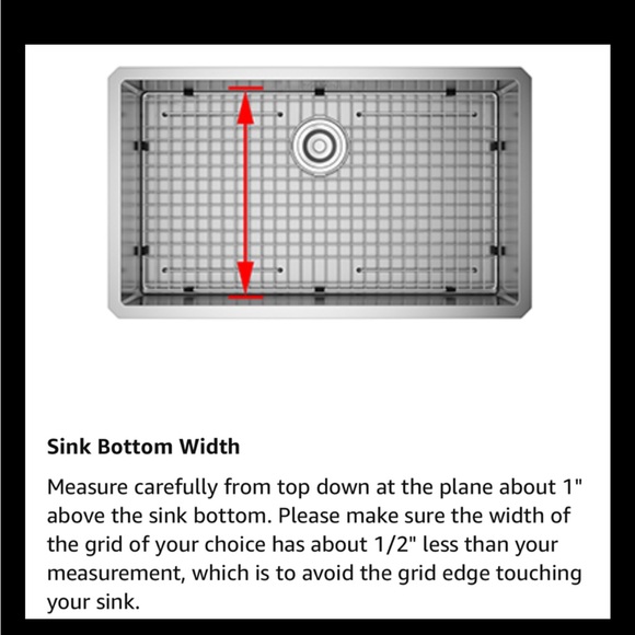 Serene Valley Sink Bottom Grid 27-9/16" x 14-9/16" Rear Drain with Corner Radius - Picture 10 of 10